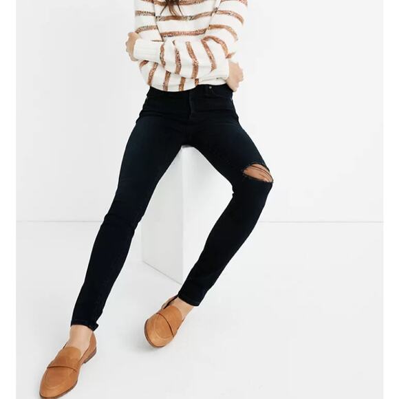 Madewell 10" High Rise Skinny Jeans Dark Blue Capsule Vacation Easy Travel Ready - Picture 1 of 10